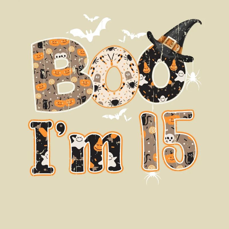 Halloween Pattern Ghost Creatures Birth Age 15
