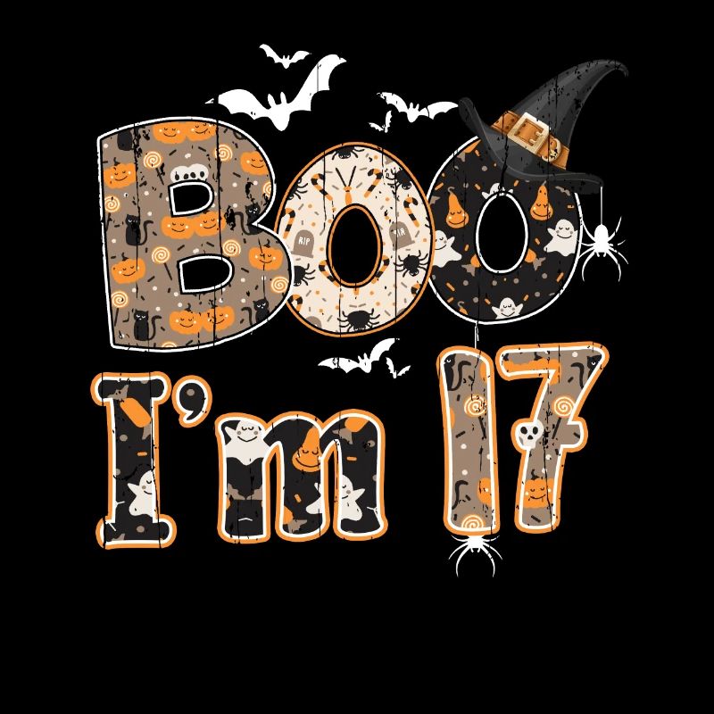 Halloween Pattern Ghost Creatures Birth Age 17