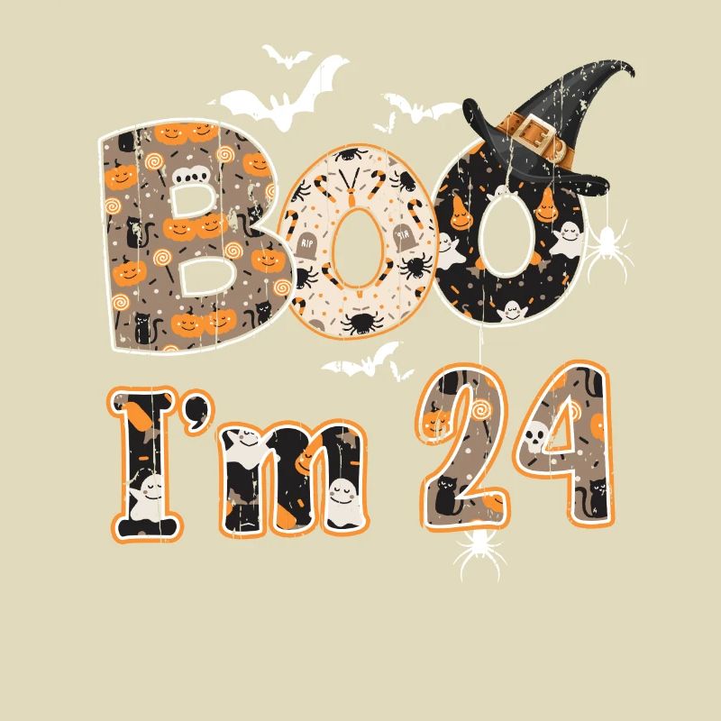 Halloween Pattern Ghost Creatures Birth Age 24