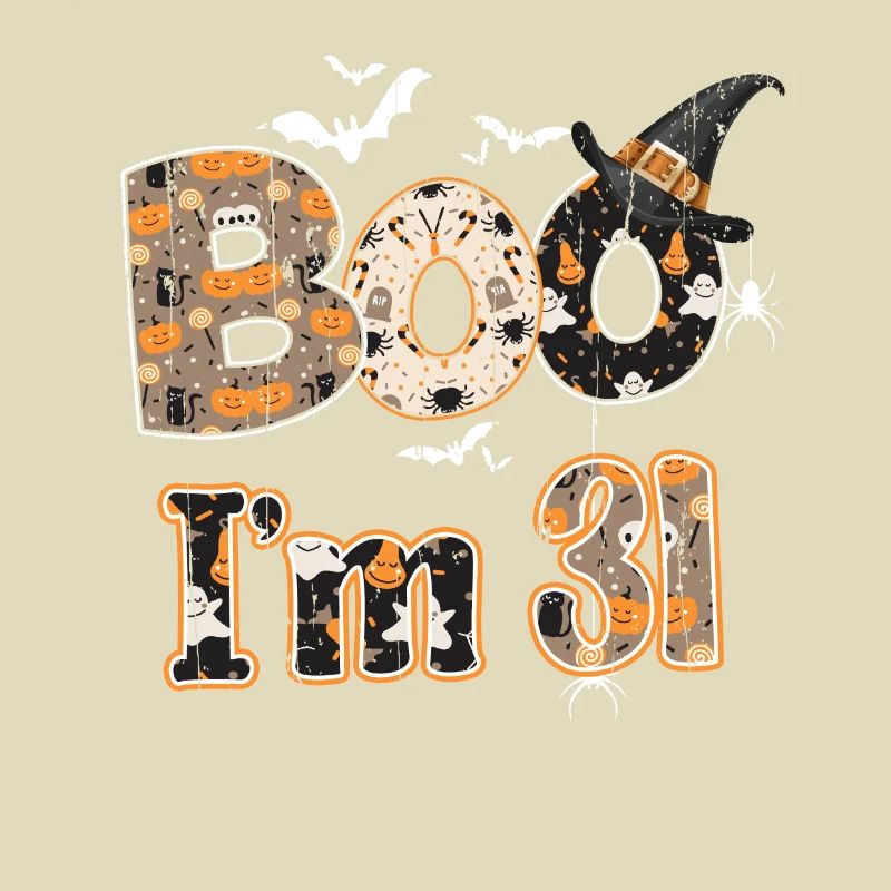 Halloween Pattern Ghost Creatures Naissance Age 31