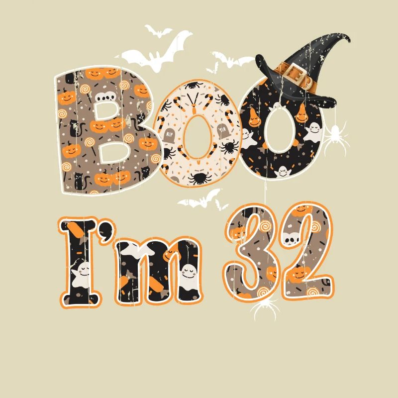 Halloween Pattern Ghost Creatures Birth Age 32