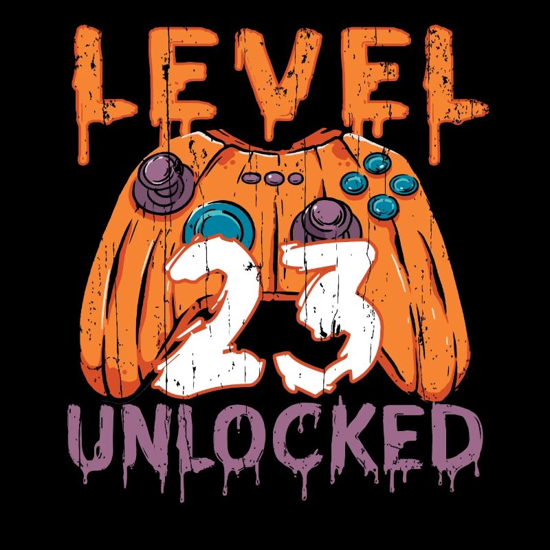 Halloween Pattern Pumpkin Game Gamer Birth Age 23