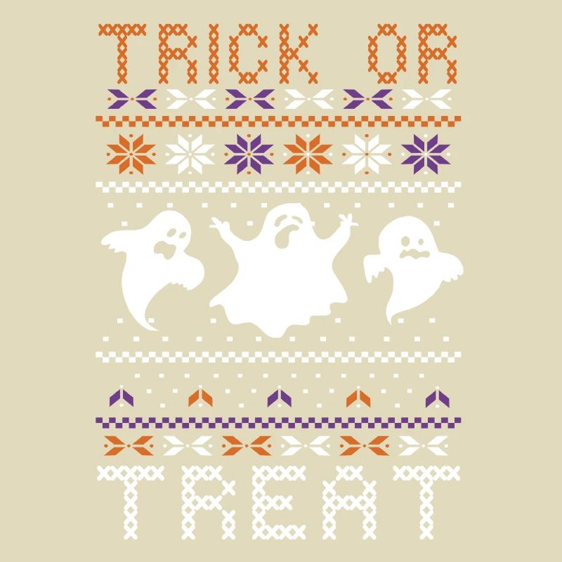 Stitch Pattern Ghost Creatures Trick Halloween
