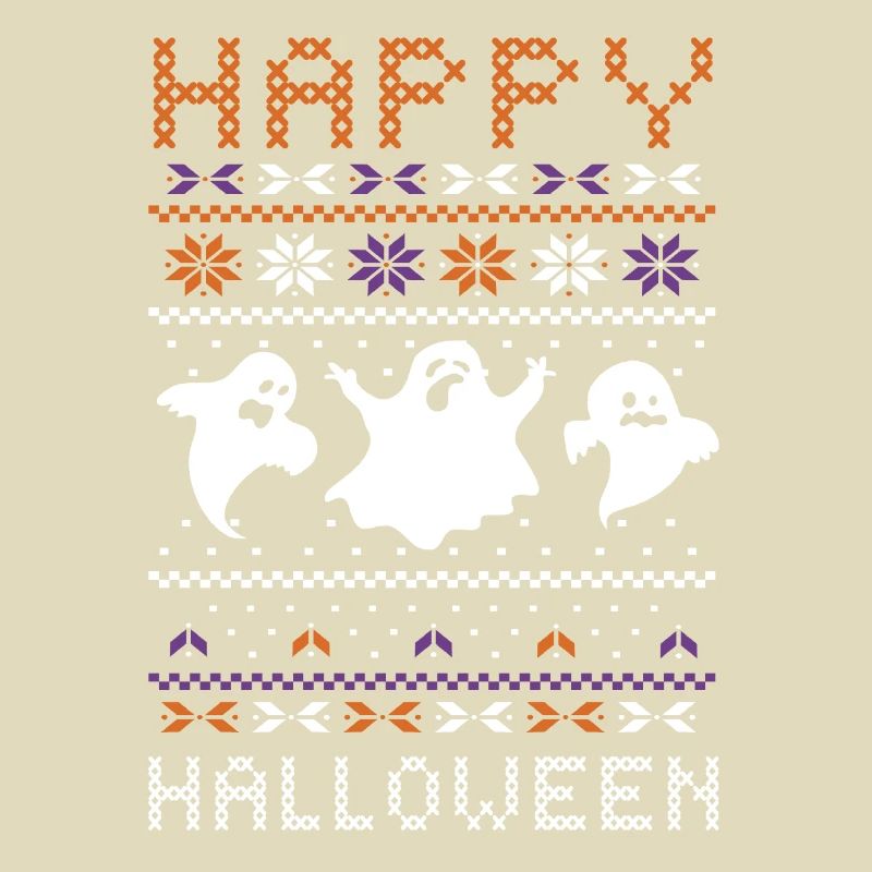Stitch Pattern Ghost Creatures Joyeux Halloween