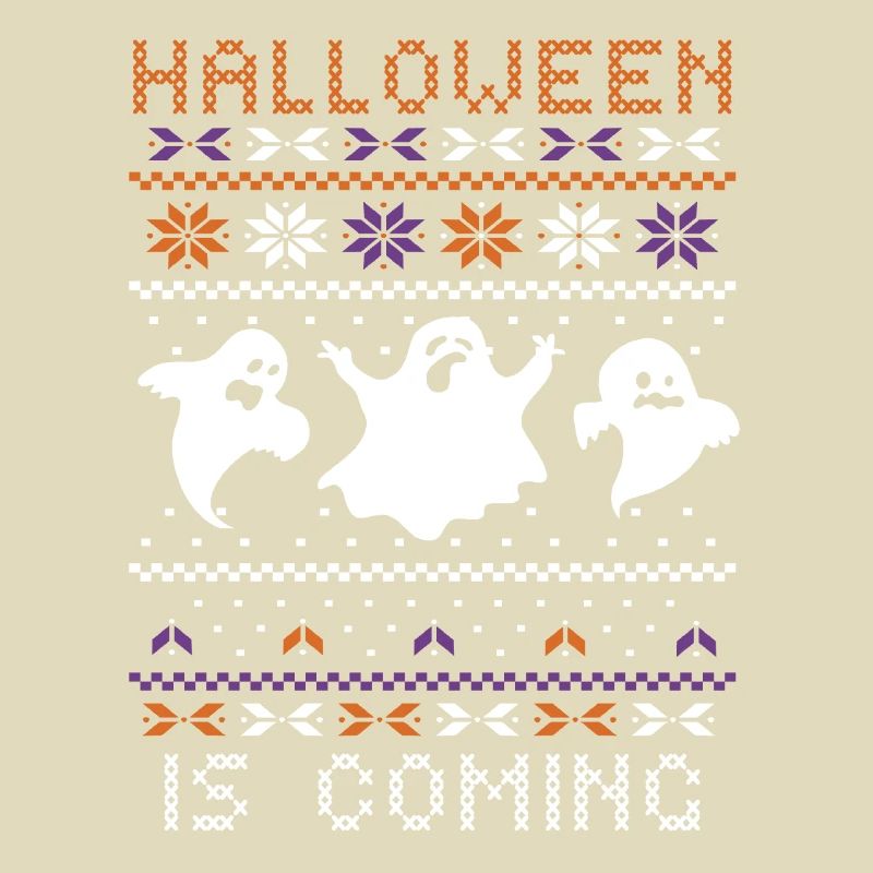 Stitch Pattern Ghost Creatures Coming Halloween