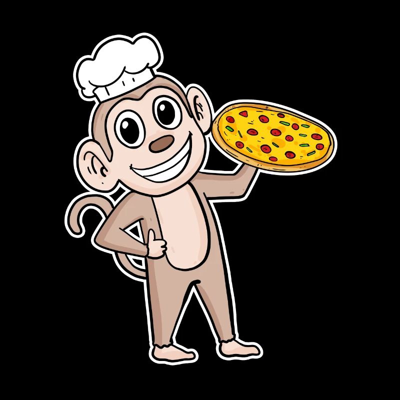 Pizza Maker Pizza Chef Monkey Italian