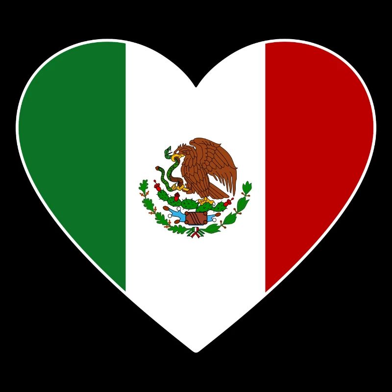 Cœur de drapeau du Mexique