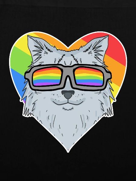 Gay Regenbogen - Katze mit Brille