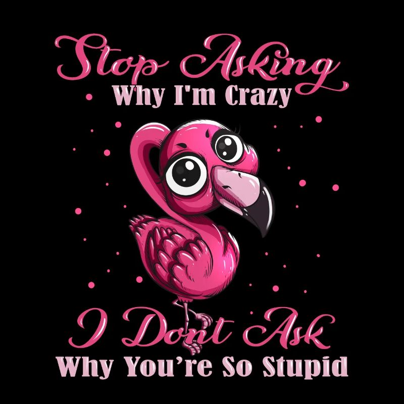 Cute flamingo gift with evil saying
