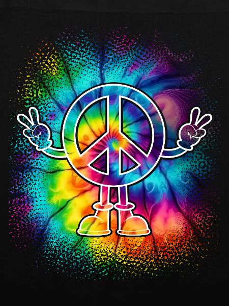 Peacezeichen Friedenszeichen Tie Dye