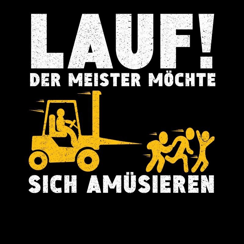 Run Master Wants Enjoy Funny Forklift Driver