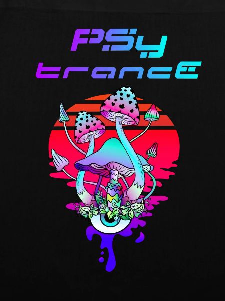 Psytrance Psychedelic Mushroom Sunset