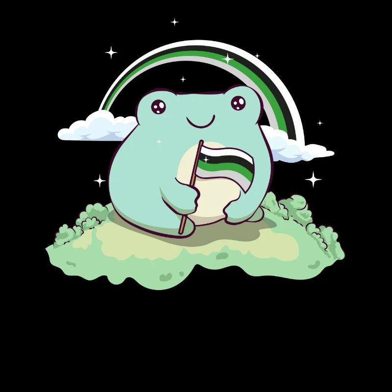 Demiromantic Pride Flag Cute Frog Subt