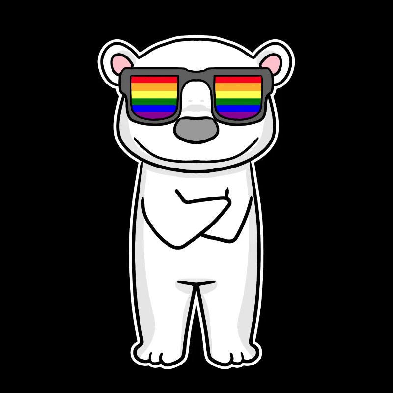 Regenbogen - Eisbär mit Brille
