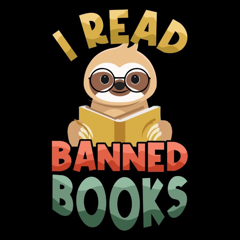 I Read Banned Book Sloth Book Lover Reader Read