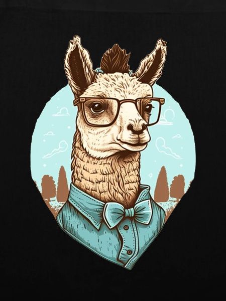 Nerdiges Lama mit Brille und Hemd