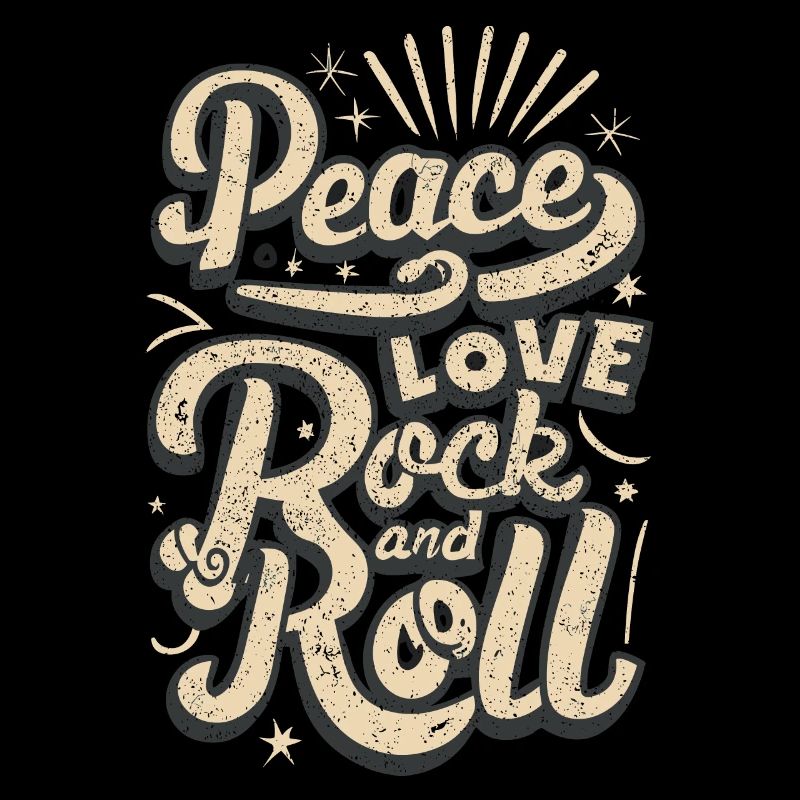 Peace Love Rock And Roll Déclaration Devise