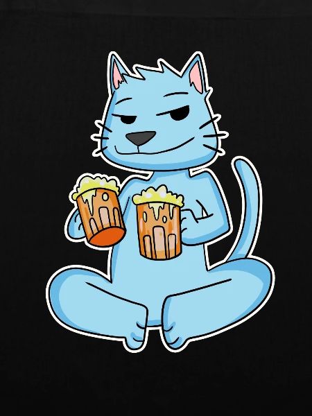 Katze mit Bier