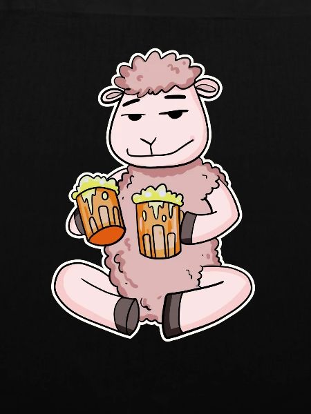 Schaf mit Bier