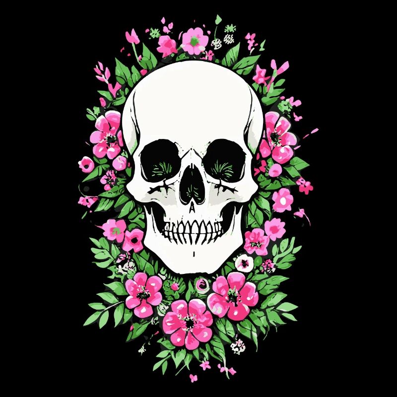 Crâne Fleur Crâne Crâne Crâne avec Fleurs