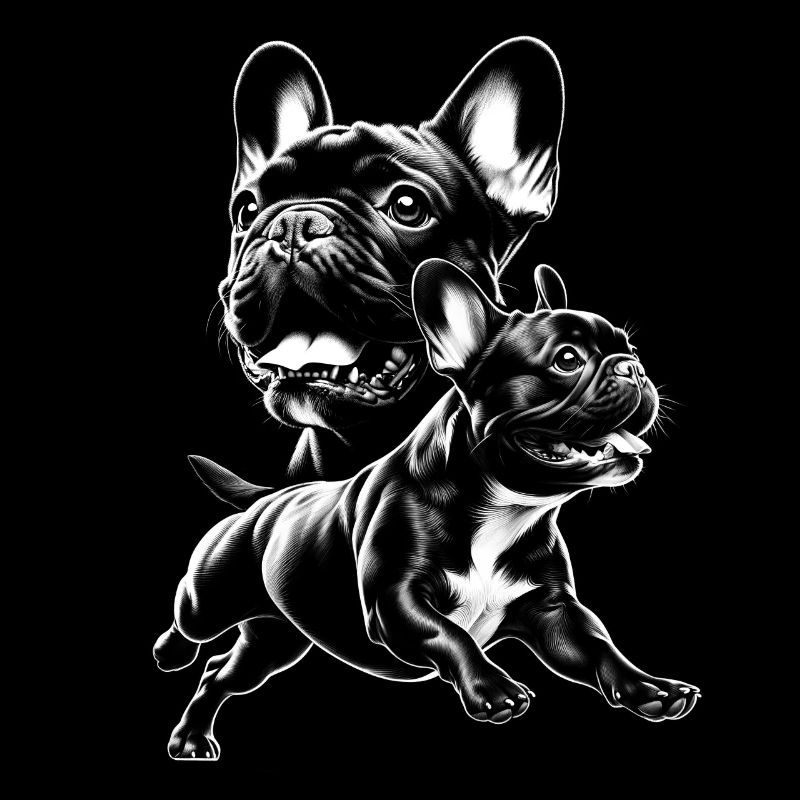 Bouledogue français mignon comme un portrait cool