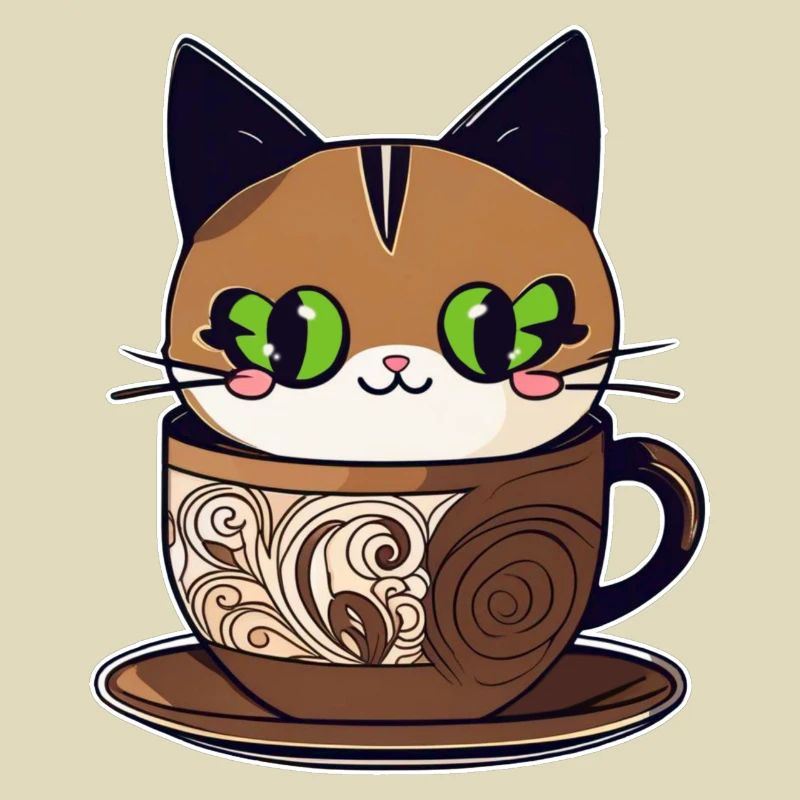 Chat de café mignon