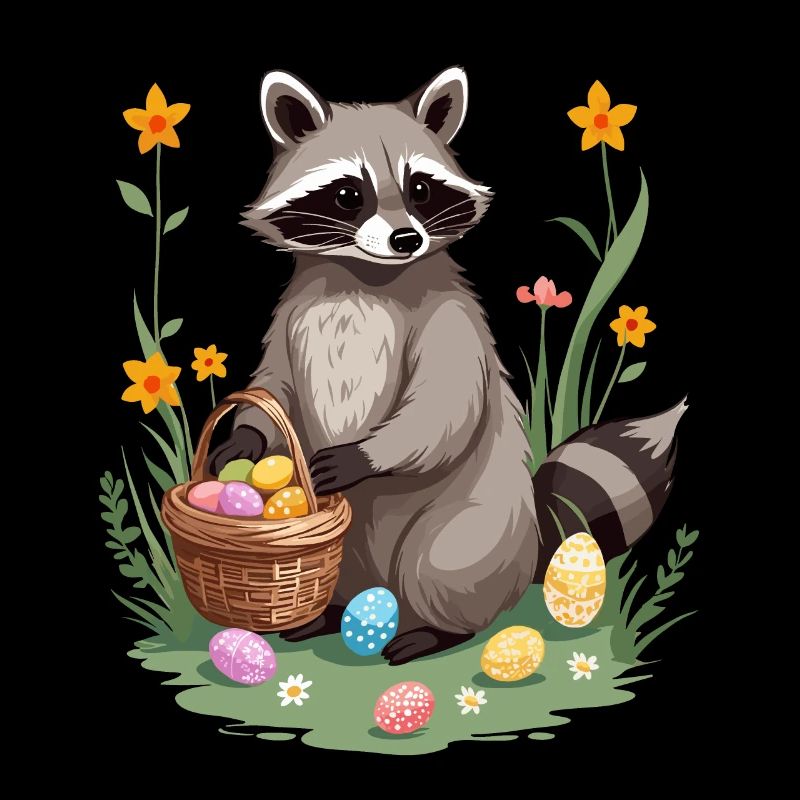 Funny Raccoon Costume Cute Easter Eggs