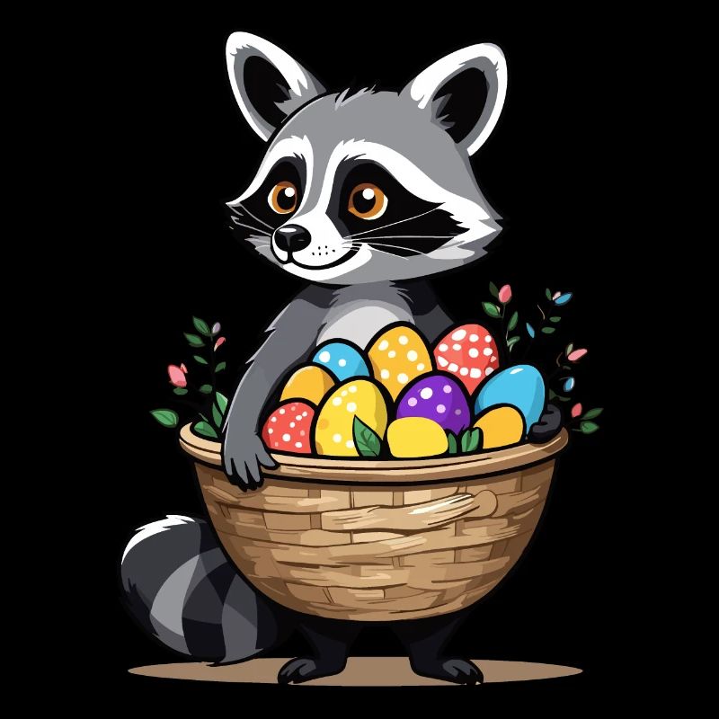 Funny Raccoon Costume Cute Easter Eggs