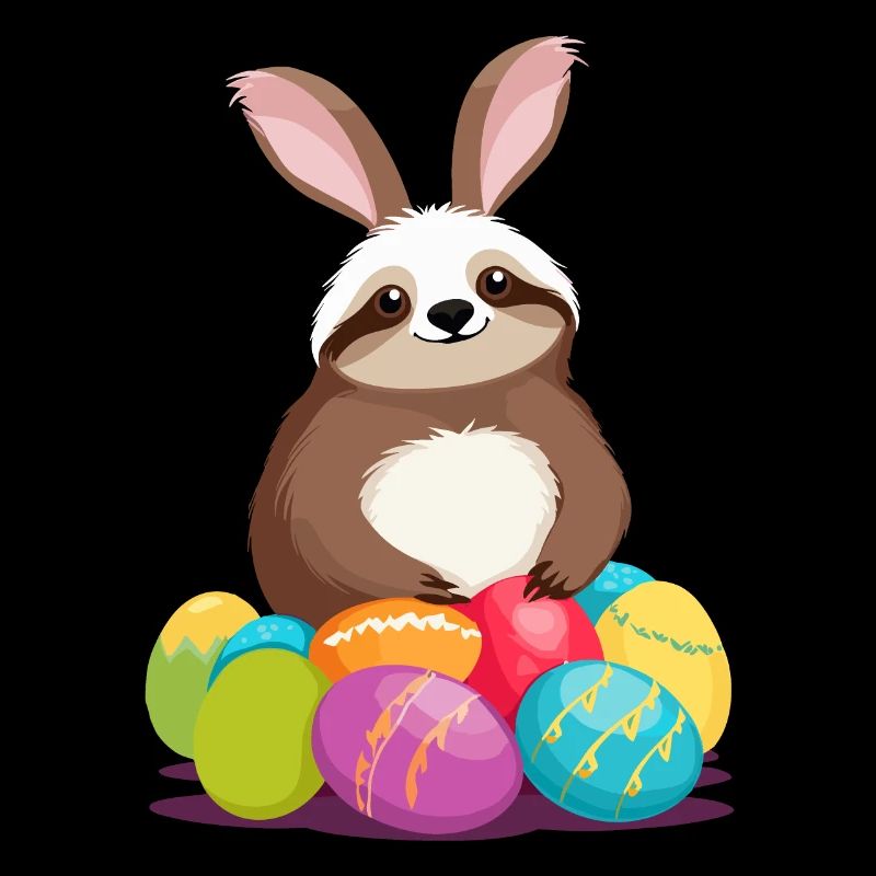 Funny Sloth Easter Bunny Iconic Easter