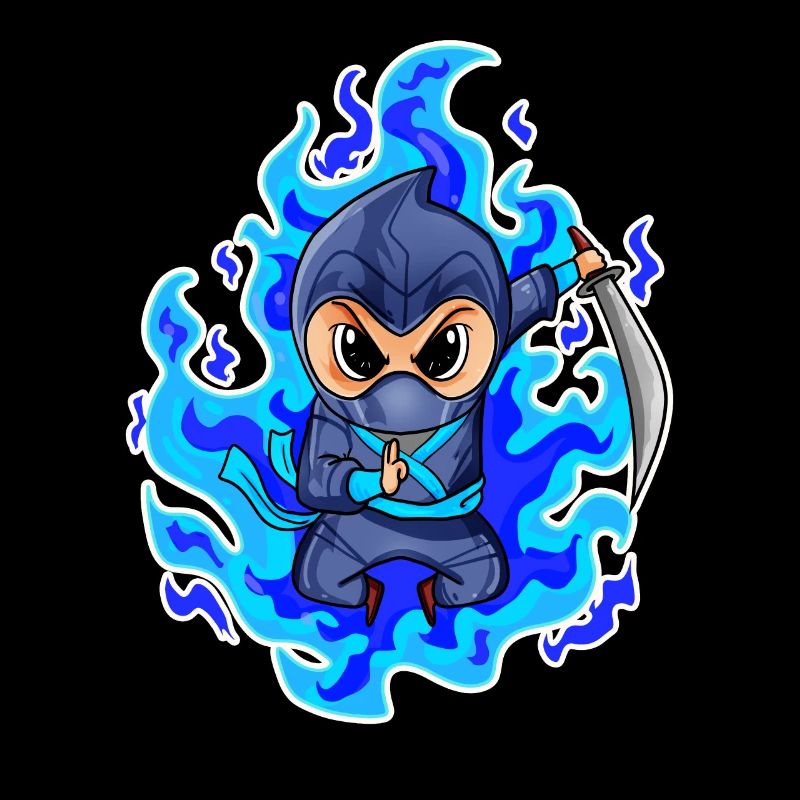 Ninja Motif Fire Blue