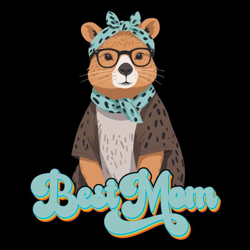 Funny Capymama Capybara Mother Design