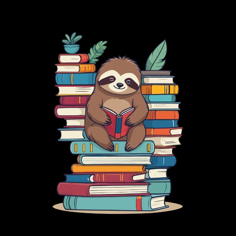 Cute Bookworm Funny Book Lover Sloth