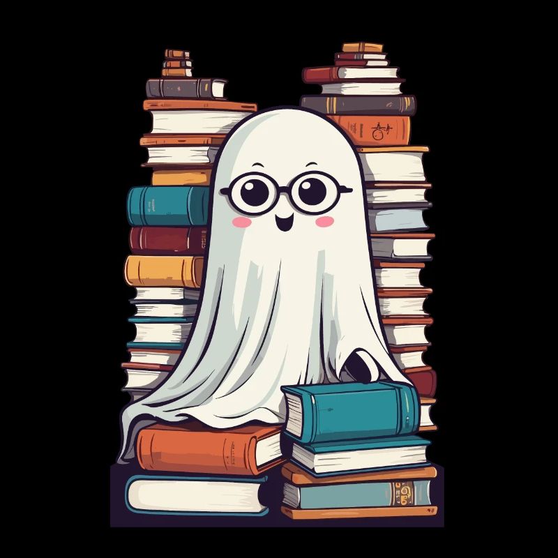 Book Lover Style Reading Halloween Ghost