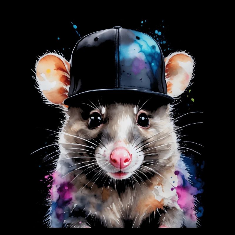Opossum Snapback Cap Cool Tier Design Print