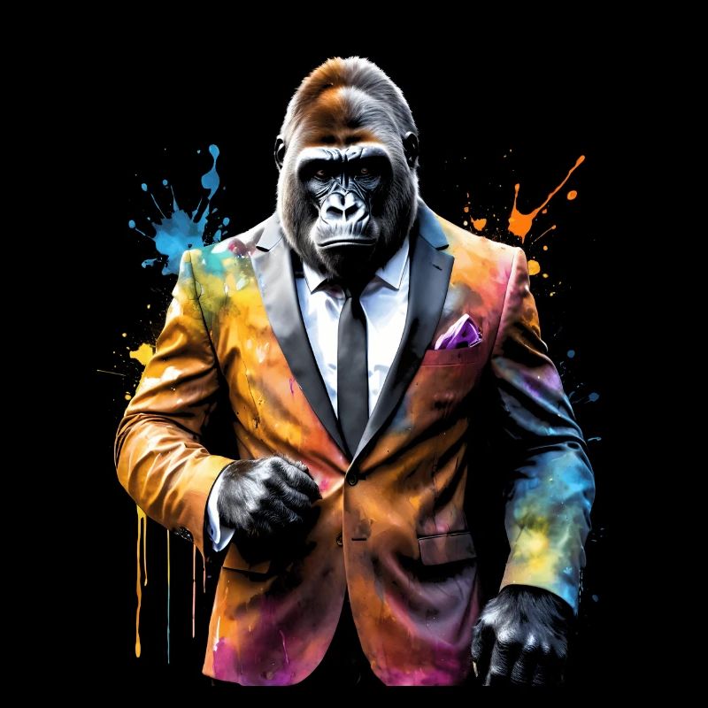 Gorilla Anzug Affe Bunt Tier Design Print