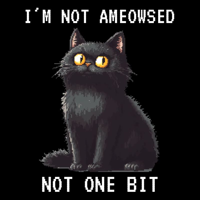 Je ne suis pas amyothérisé Grim Cat Pixel Art Pixel
