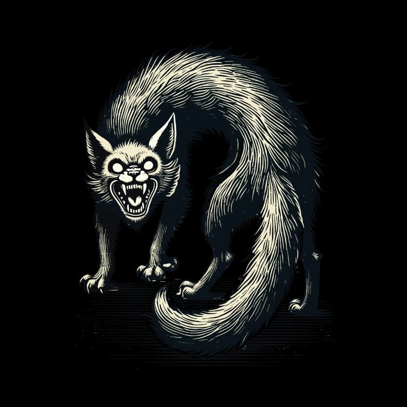 Fürchterliche Hexenkatze Unheimliche Horror Katze