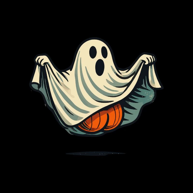 Funny Halloween Ghost Freak Under Sheet