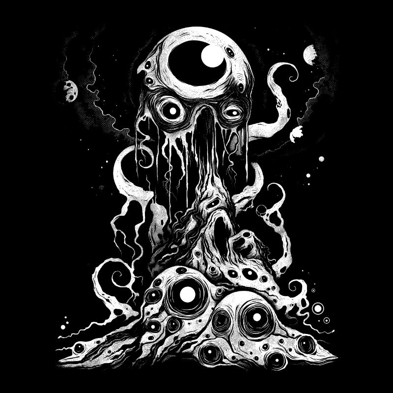 Esthétique Weirdcore Blanc Branches Yeux Dreamcore Vert