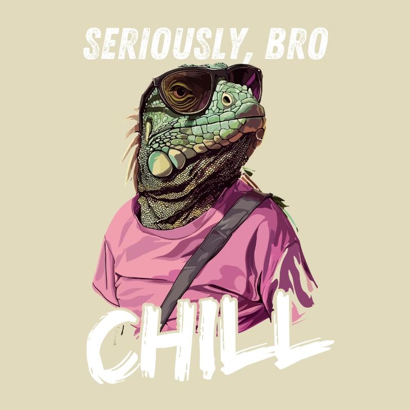 Seriously Bro Chill Lizard Meme Design