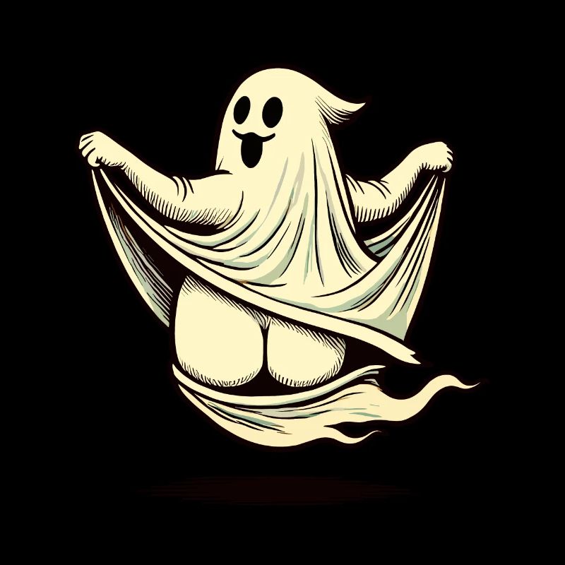 Funny Halloween Ghost Freak Under Sheet