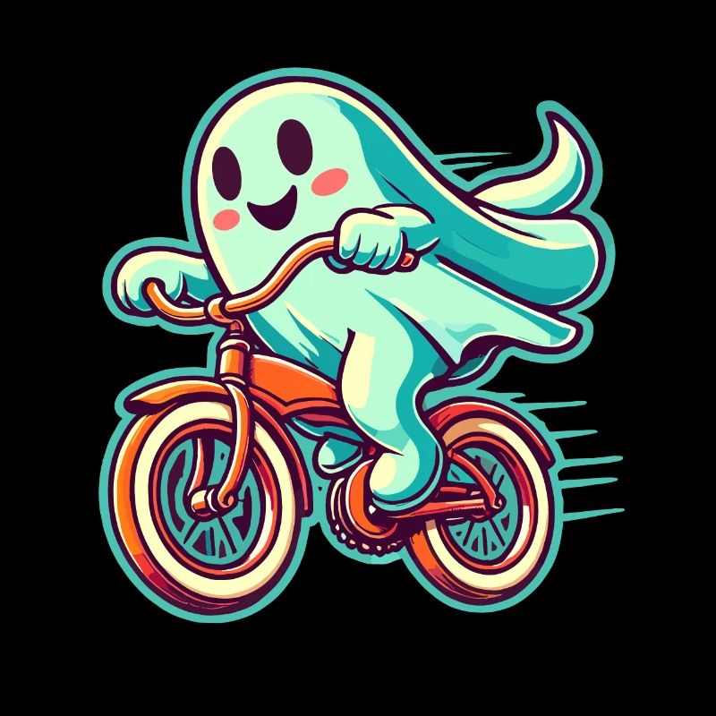 Bicycle Riding Ghost Ghost Driver Humor