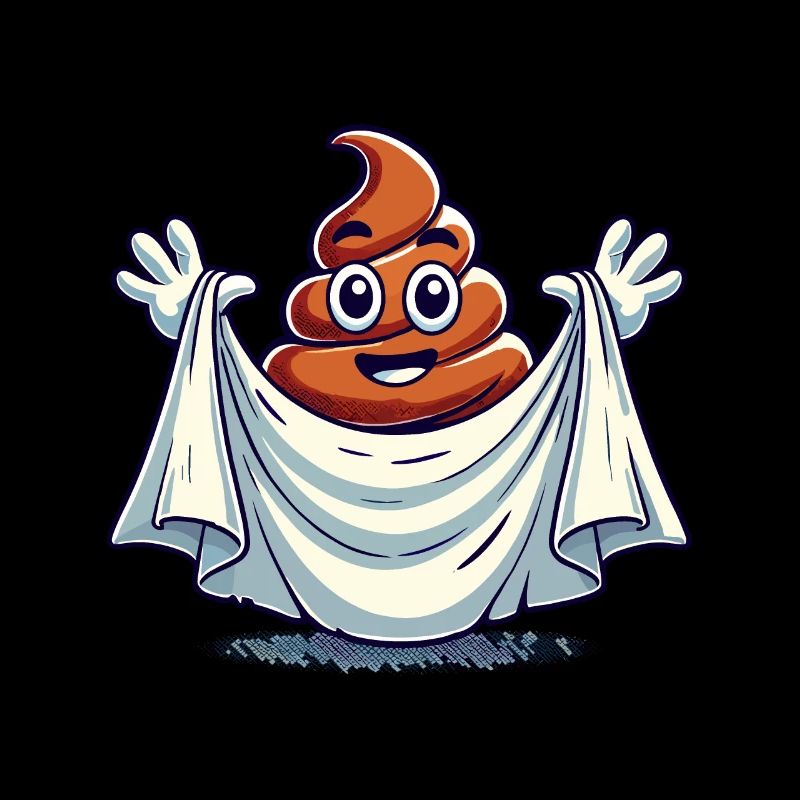 Drôle Caca Pile Ghost Bull Feuille Caca