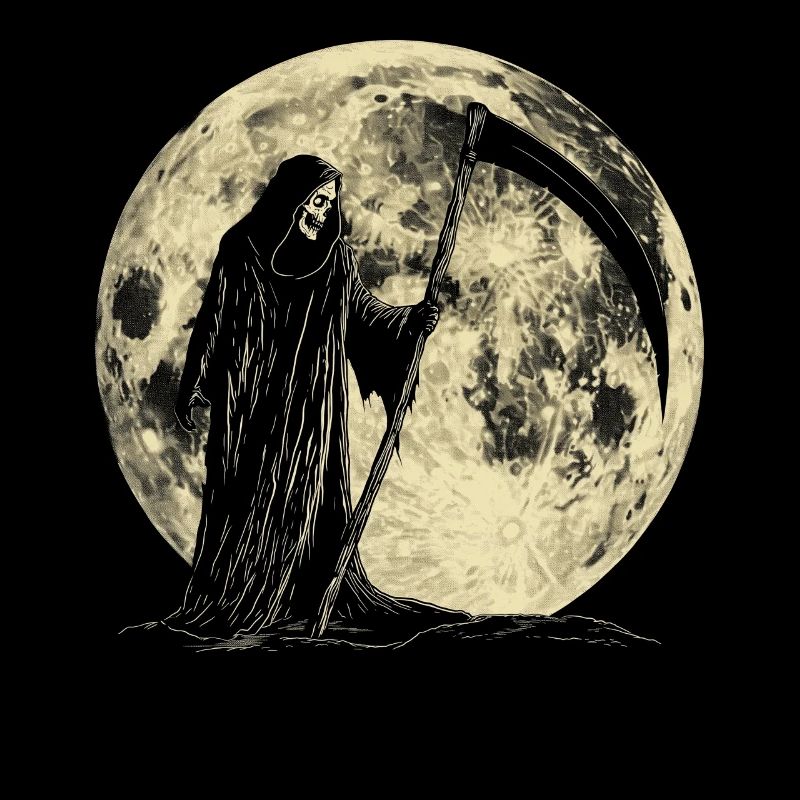 Sensenmann Der Tod Heulender Mond