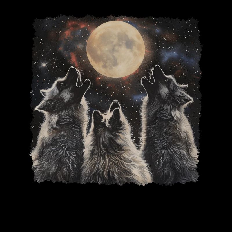 Keeshond Hund Heulender Mond