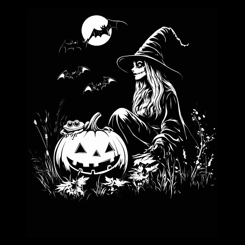 Gothic Witch Pumpkin Frog Halloween Gift