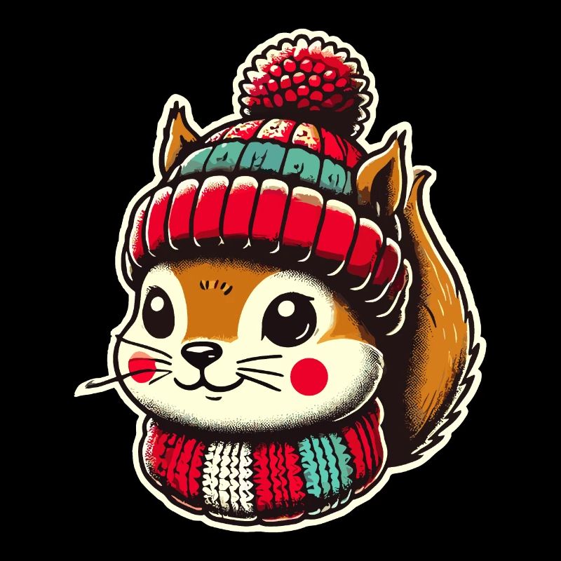Weihnachtliches Eichhörnchen Mit Mütze