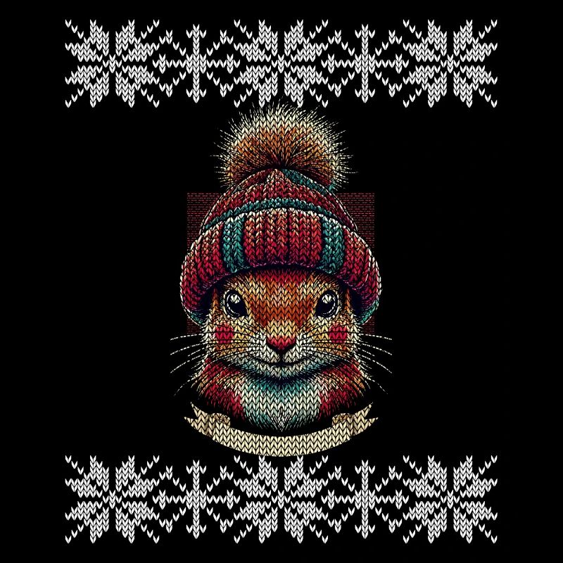 Winterliches Eichhörnchen Mit Mütze