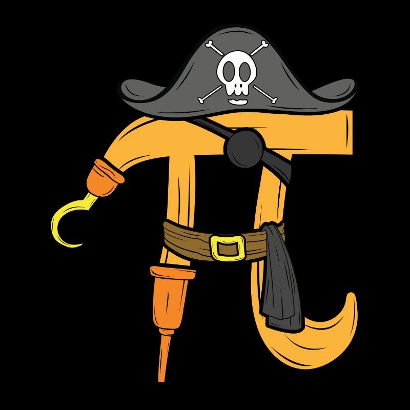 Pirate Pi Tag Funny Math Motif