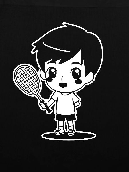 Badminton Kid Cartoon